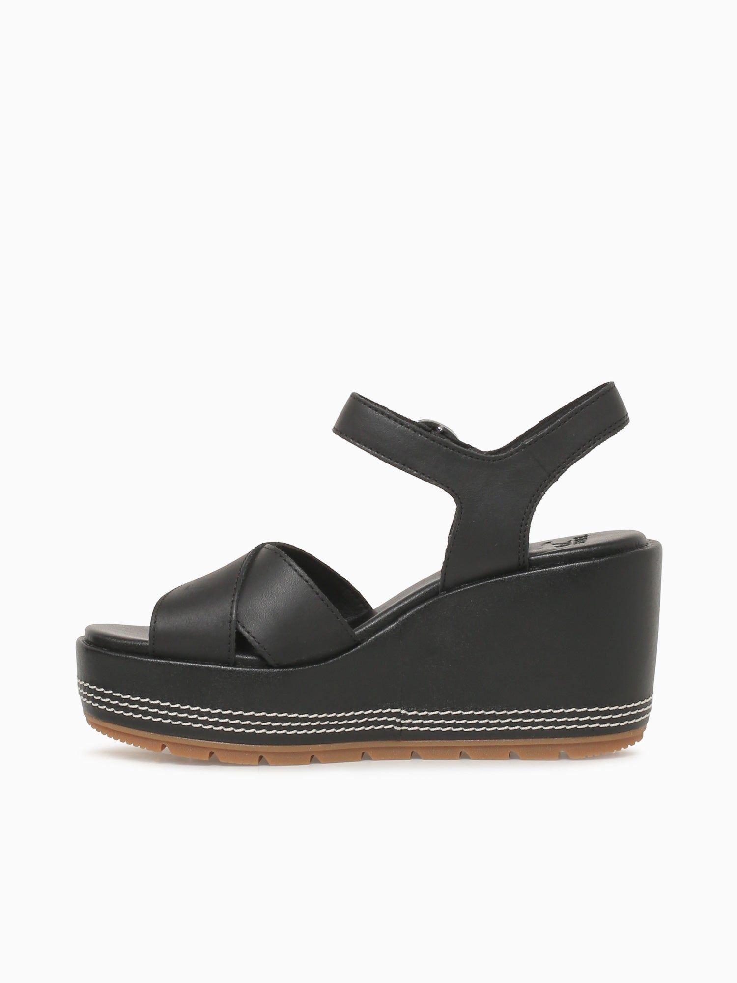 Sunpeak Wedge Ankle Strap Blk Gum lea Black / 5 / M