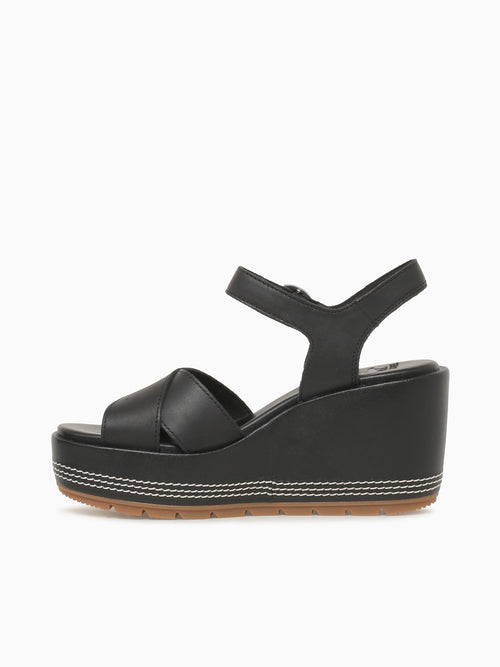 Sunpeak Wedge Ankle Strap Blk Gum lea Black / 5 / M