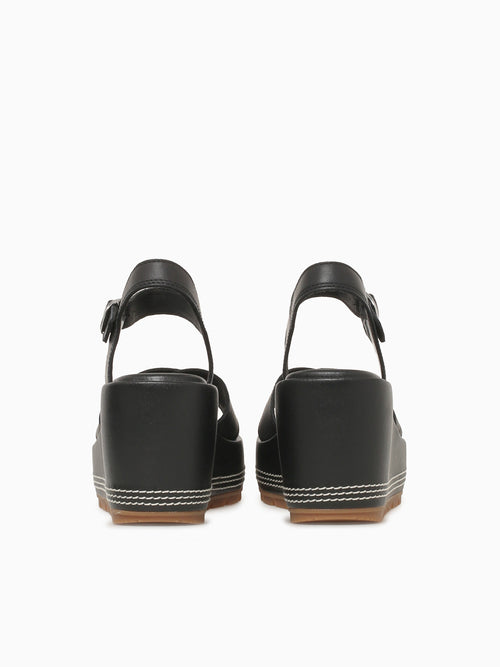 Sunpeak Wedge Ankle Strap Blk Gum lea Black / 5 / M