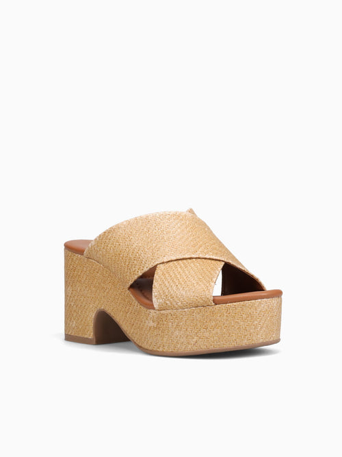 Trisha Camel Rafia Lotus Tan / 5 / M