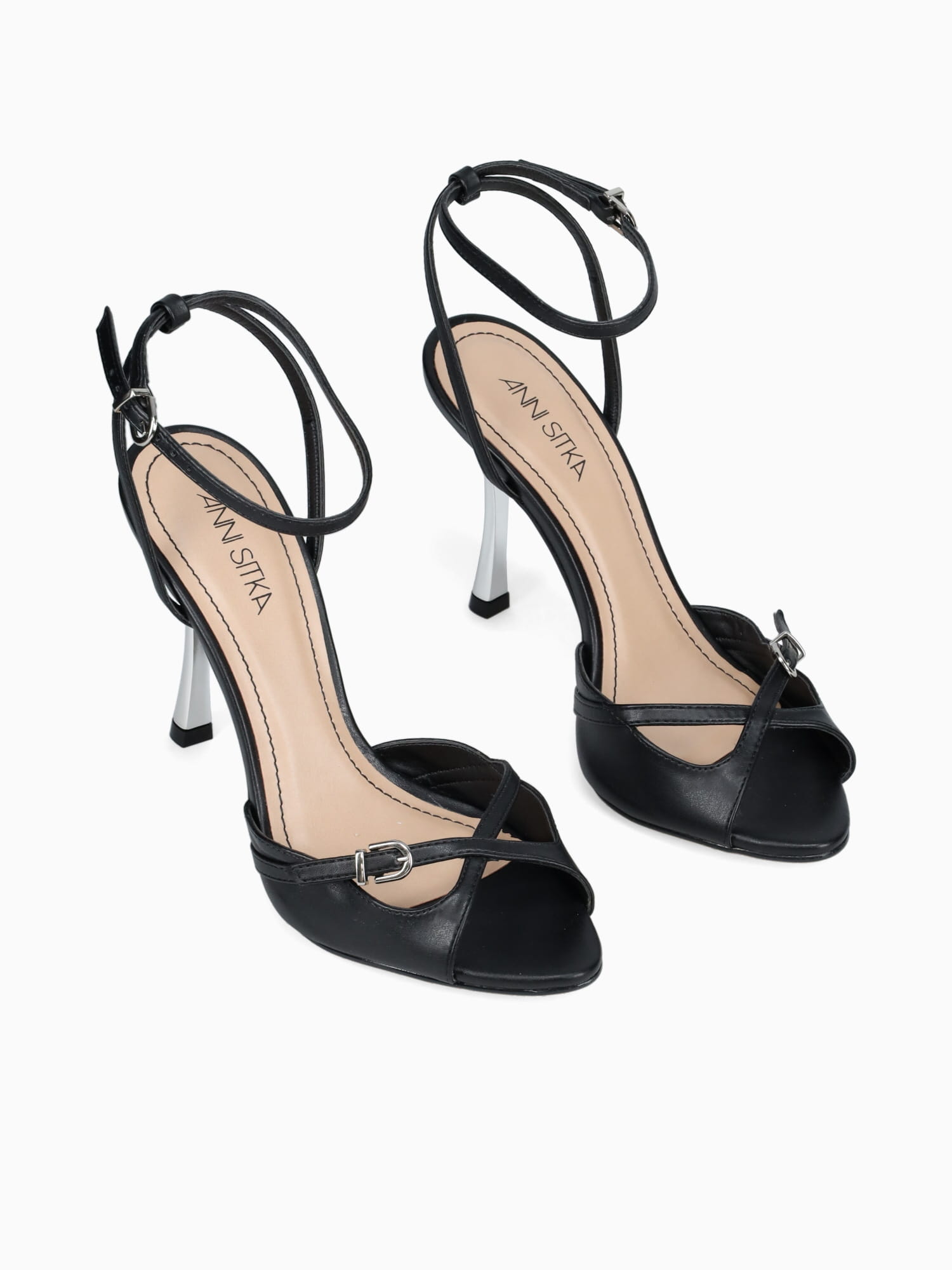 Wilfreda Preto Nickel vitelo pu Black / 5 / M