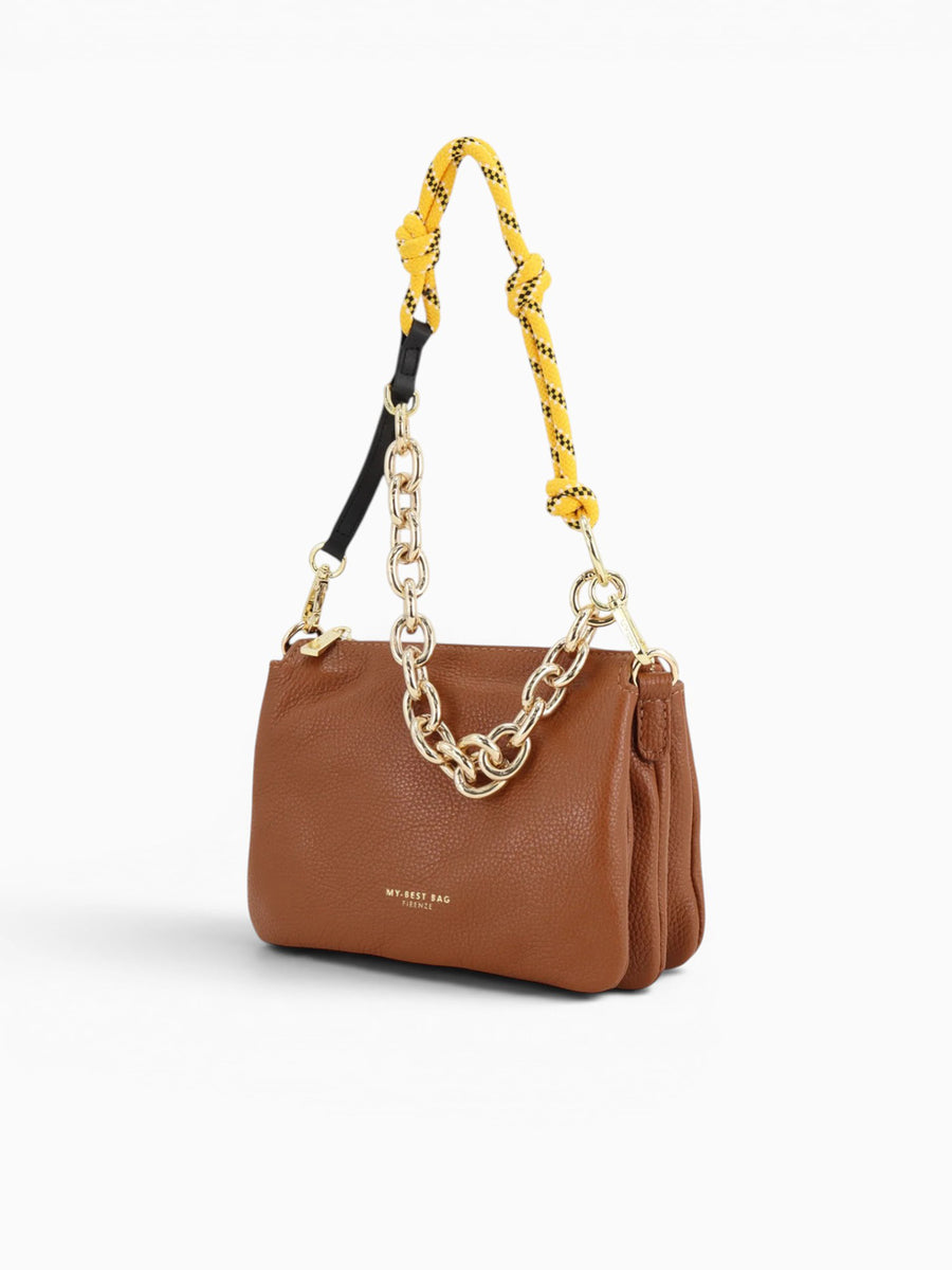 Reflex Shoulder Bag Cuoio Scuro Tan