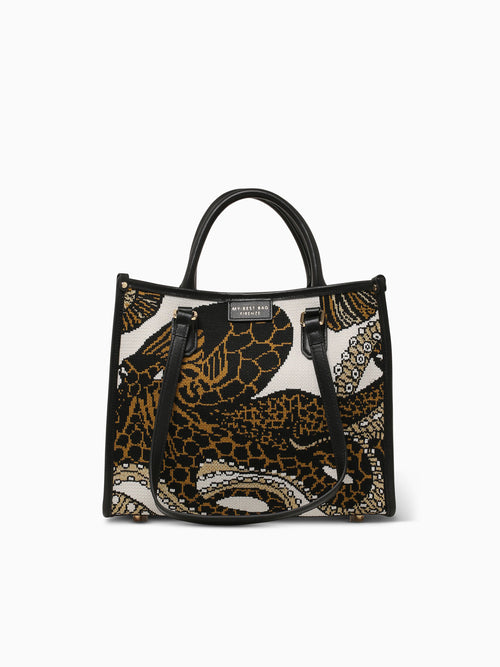 Atena Sea Creatures Tote Octopus Black
