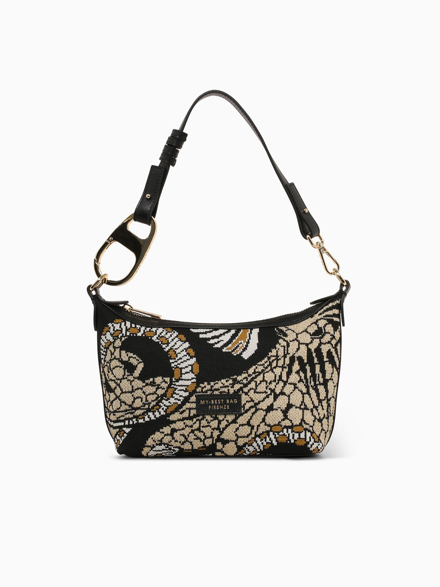 Atena Sea Creatures Shoulder Bag Octopus Black
