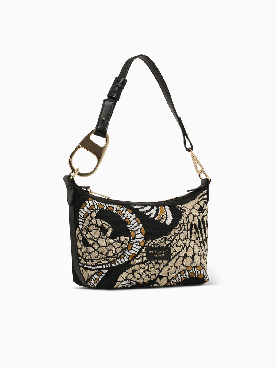 Atena Sea Creatures Shoulder Bag Octopus Black