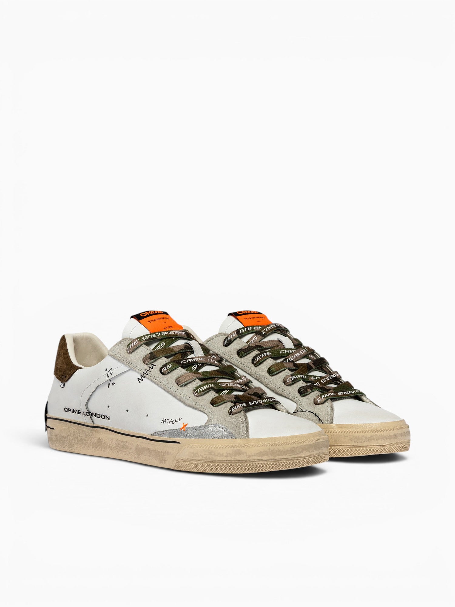 Distressed Lo 19071pp8 10 wht Camo Grn l White / 41 / M
