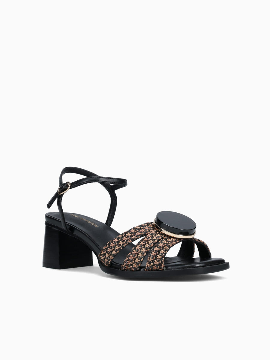 Carmen Negro Tan rafia Man made Black / 36 / M