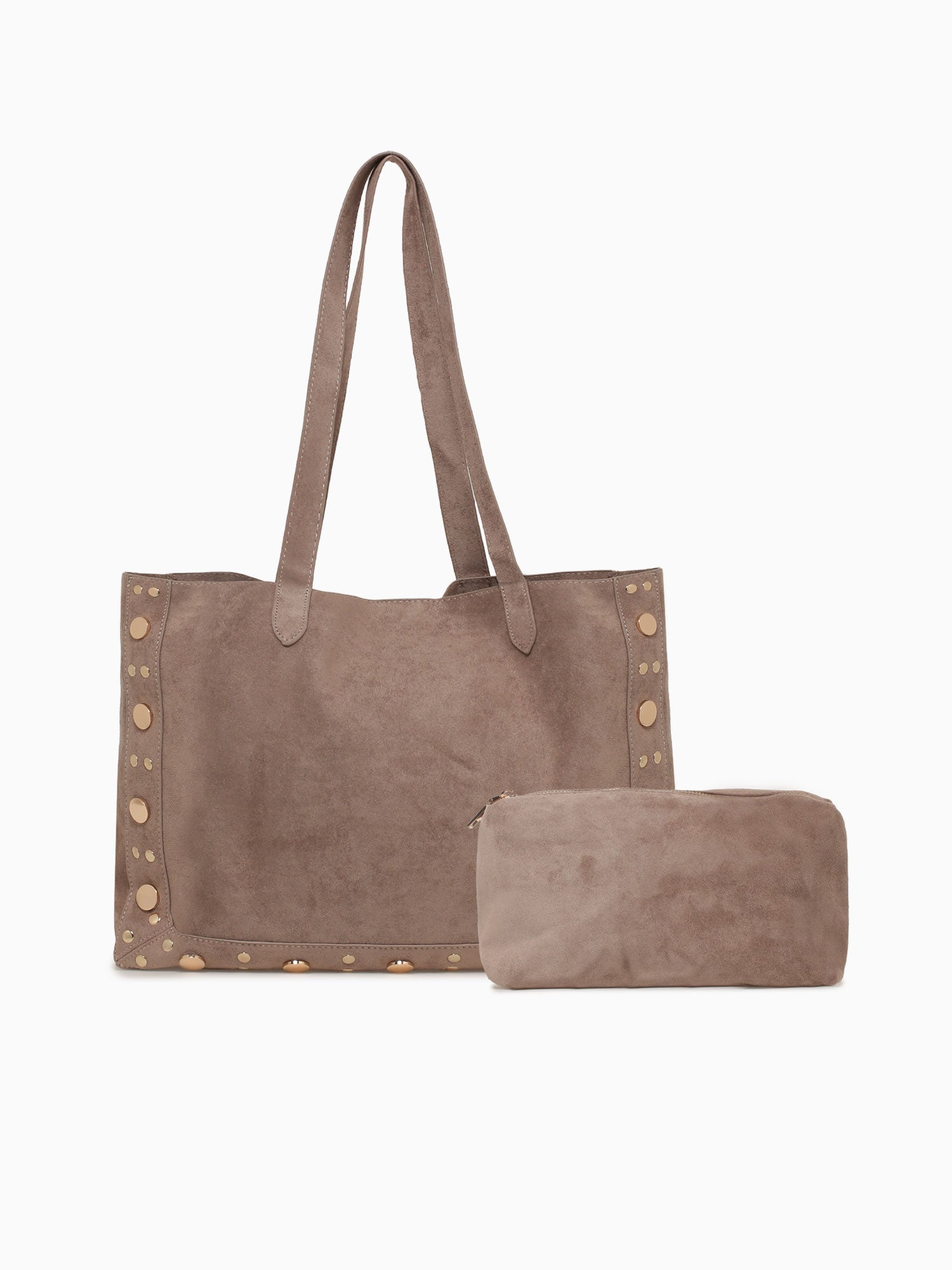 Bella Studed Tote Taupe Taupe