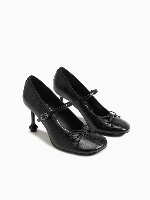 Vivian Black Crinkle Patent Black / 5 / M