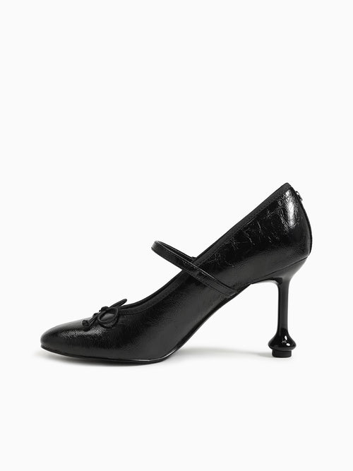 Vivian Black Crinkle Patent Black / 5 / M