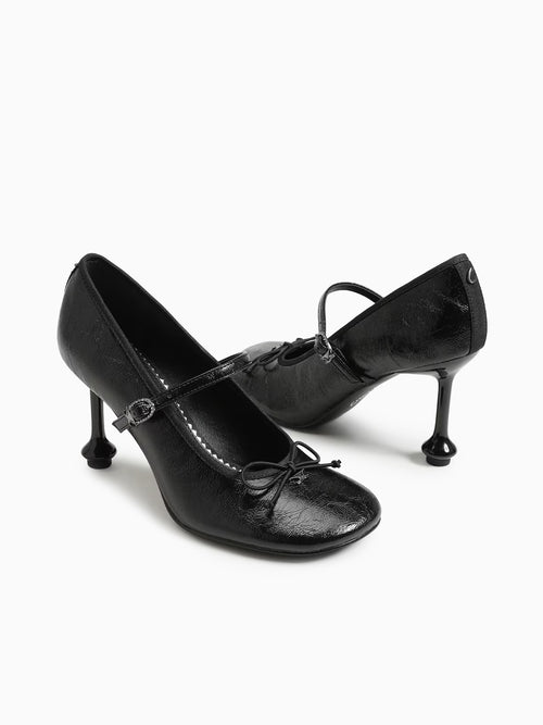 Vivian Black Crinkle Patent Black / 5 / M