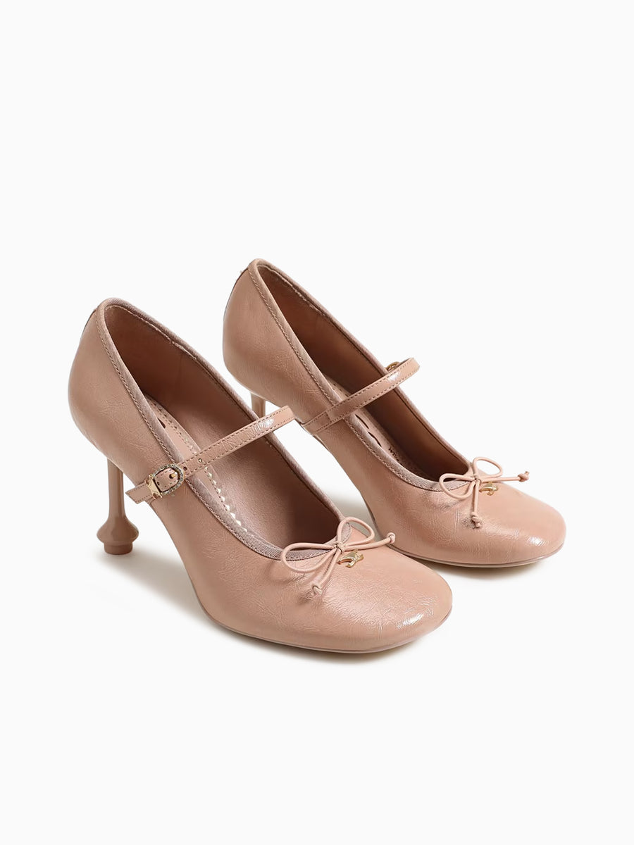Vivian Ballet Blush Crinkle Patent Beige / 5 / M