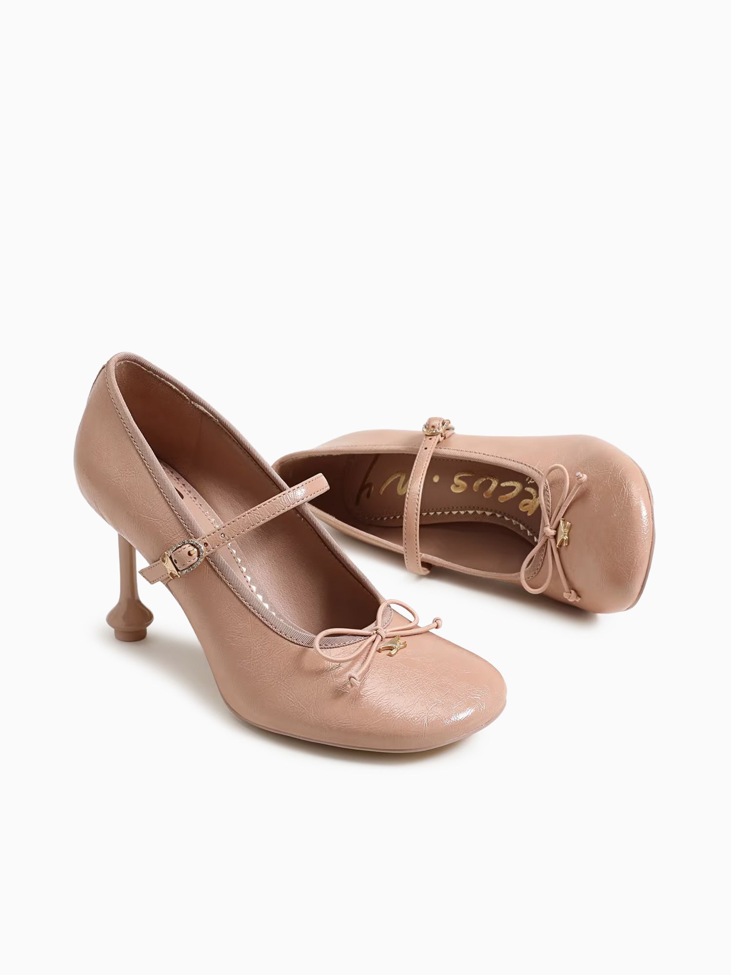 Vivian Ballet Blush Crinkle Patent Beige / 5 / M