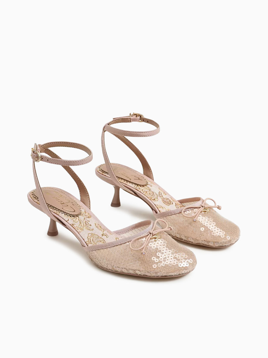 Rosetta Crema Sequins Fabric Beige / 5 / M