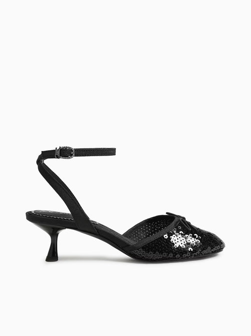 Rosetta Black Sequins Fabric Black / 5 / M