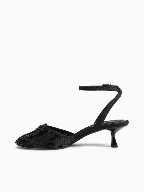 Rosetta Black Sequins Fabric Black / 5 / M