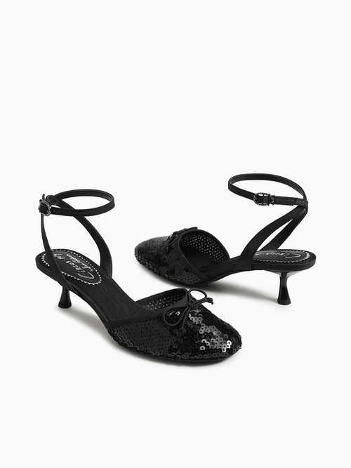 Rosetta Black Sequins Fabric Black / 5 / M