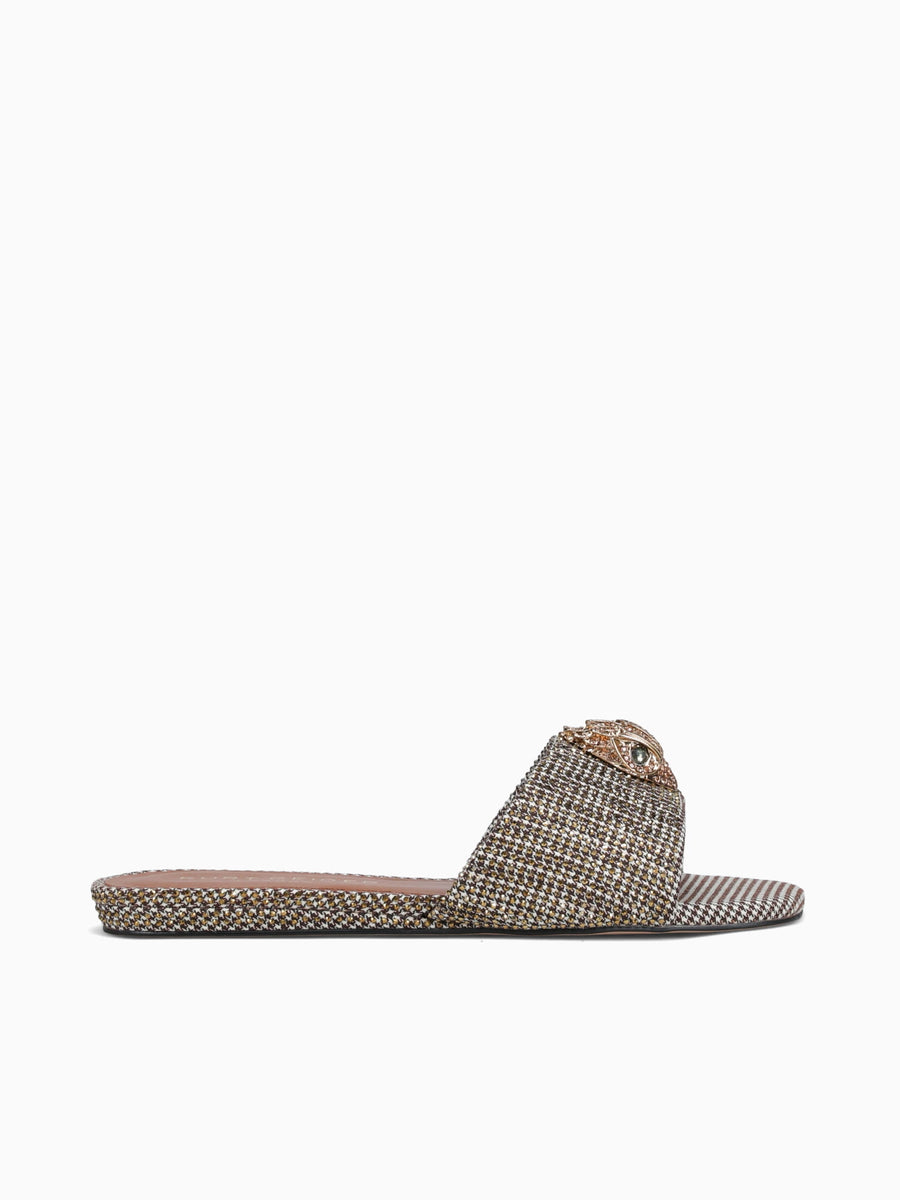 Kensington Flat Sandal Beige Fabric Beige / 5 / M