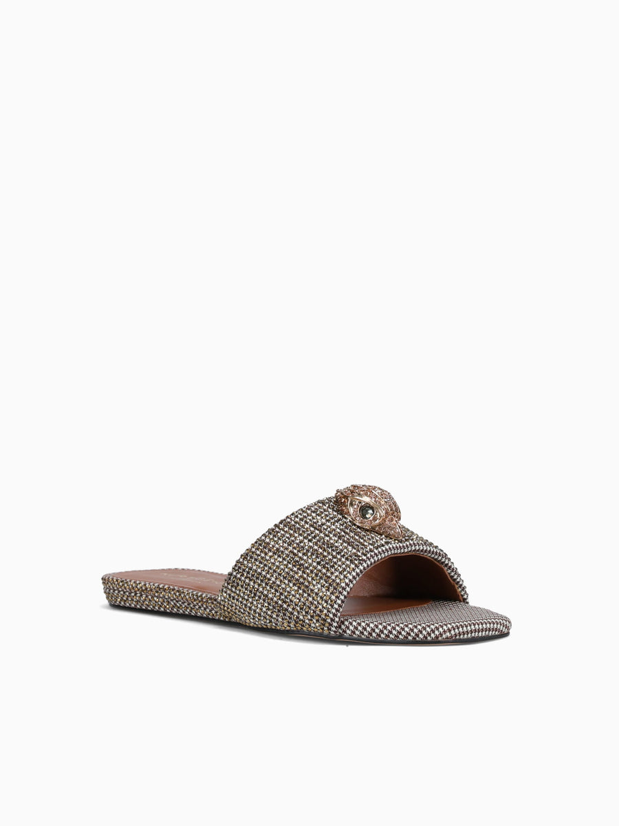 Kensington Flat Sandal Beige Fabric Beige / 5 / M