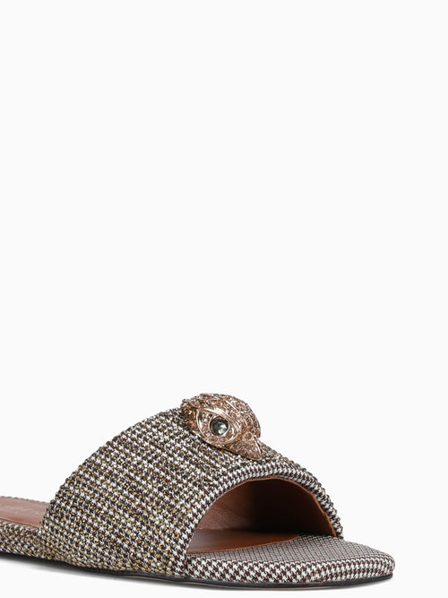 Kensington Flat Sandal Beige Fabric Beige / 5 / M