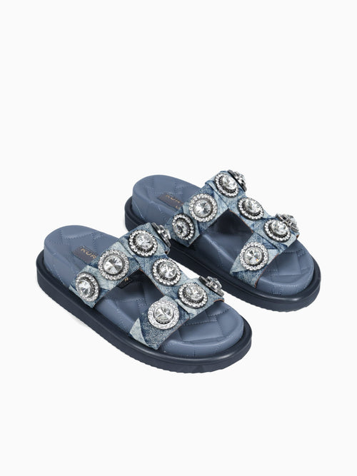 Orson Crystal Sandal Denim Denim Blue / 5 / M