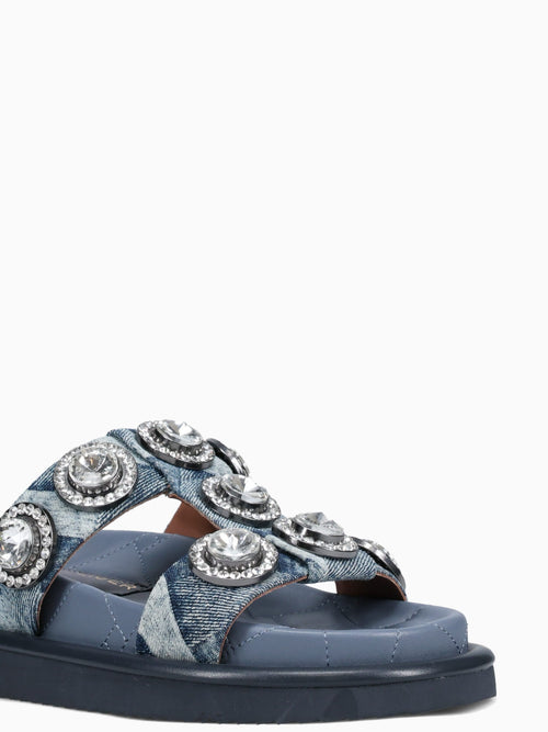 Orson Crystal Sandal Denim Denim Blue / 5 / M