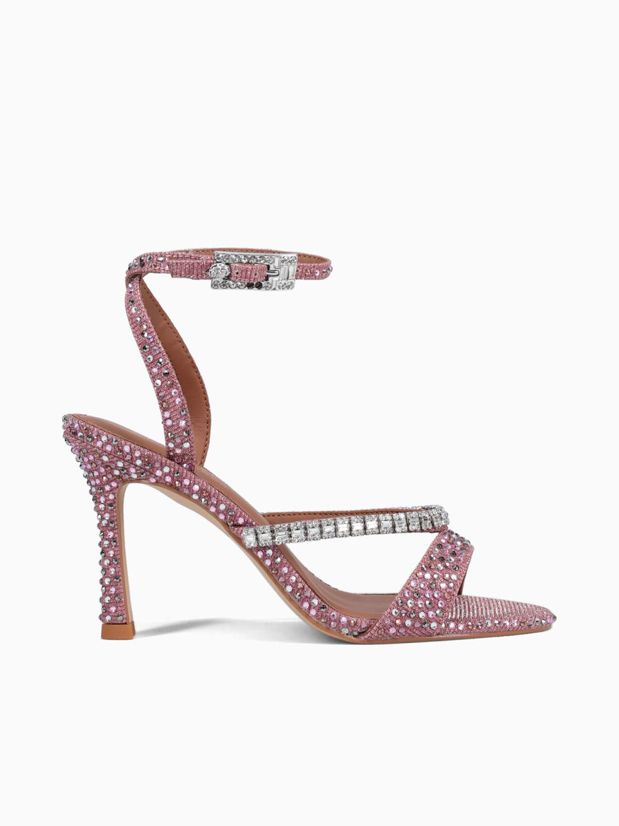 Crystal Strap Sandal 90 Pink Fabric Pink / 5 / M