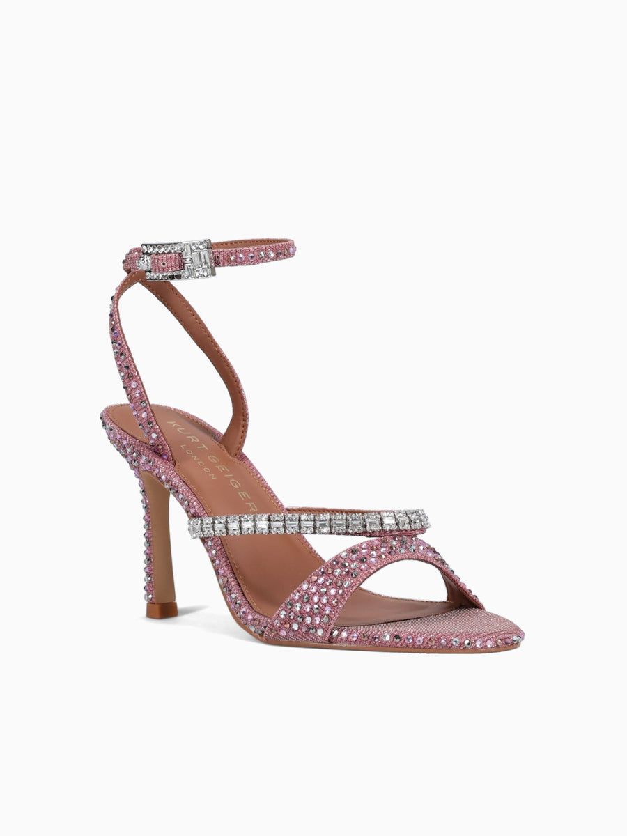 Crystal Strap Sandal 90 Pink Fabric Pink / 5 / M