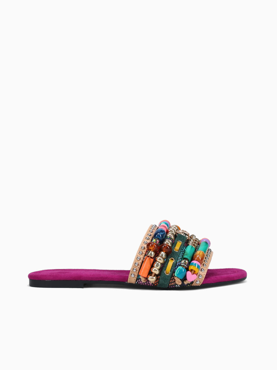 Southbank Beaded Flat Fuscia Fabric Multi / 5 / M
