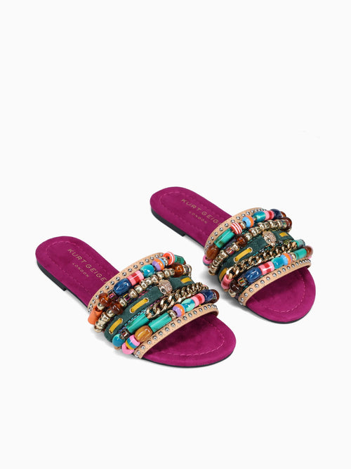 Southbank Beaded Flat Fuscia Fabric Multi / 5 / M