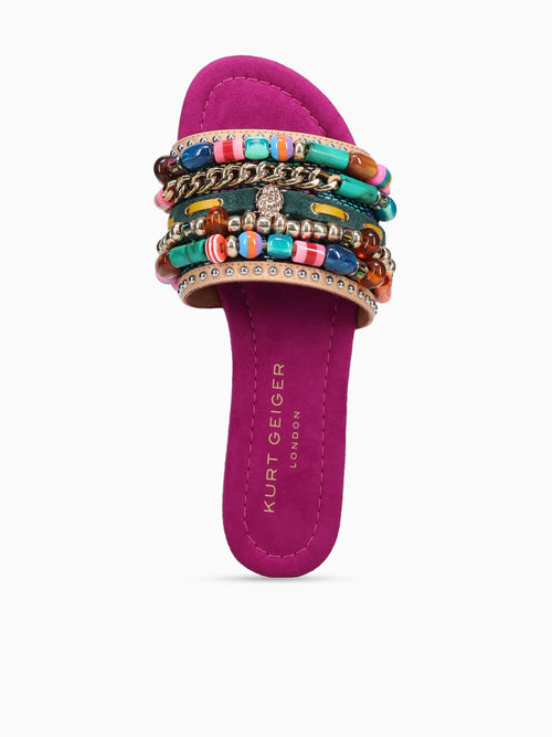 Southbank Beaded Flat Fuscia Fabric Multi / 5 / M