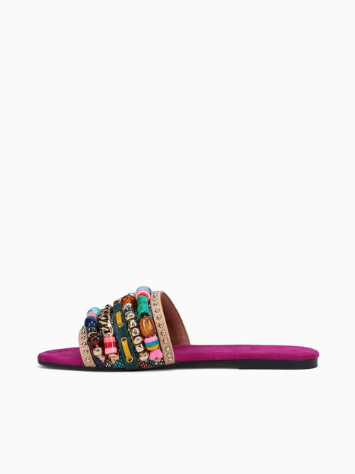 Southbank Beaded Flat Fuscia Fabric Multi / 5 / M