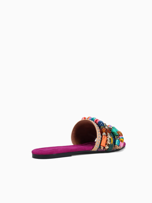 Southbank Beaded Flat Fuscia Fabric Multi / 5 / M