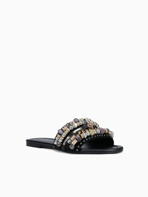 Southbank Beaded Flat Black Fabric Black / 5 / M