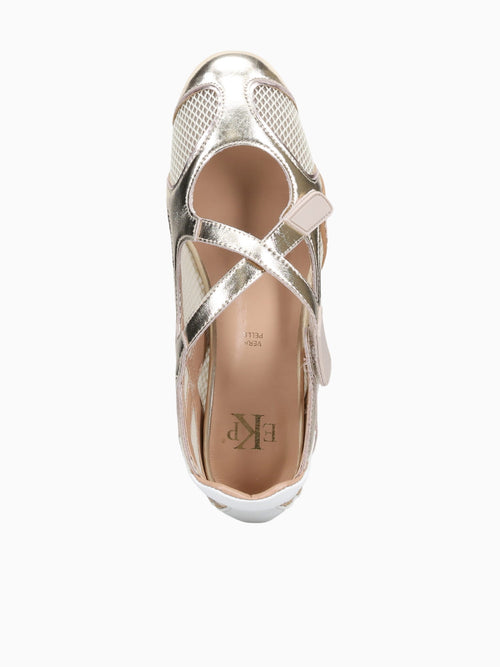 Miriam Platino Bianco pelle Gold / 5 / M