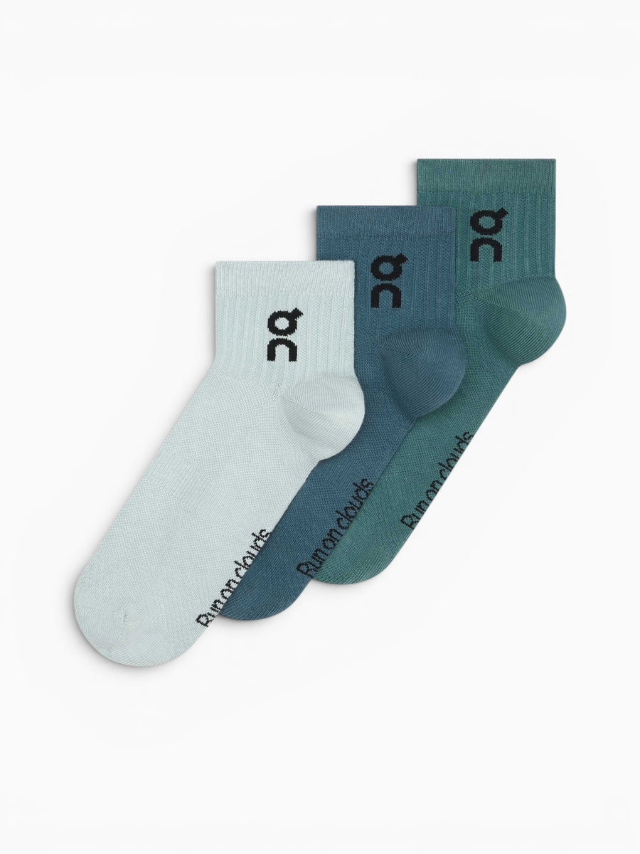 Logo Sock Mid 3p Brook Storm cotton Blue Multi / XS