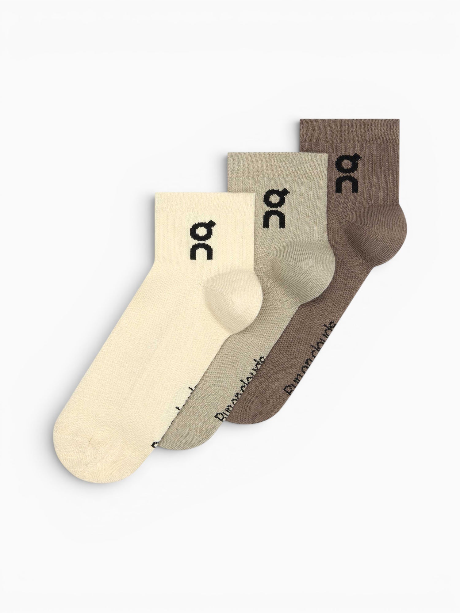 Logo Sock Mid 3p Hare Brume cotton Brown Multi / XS