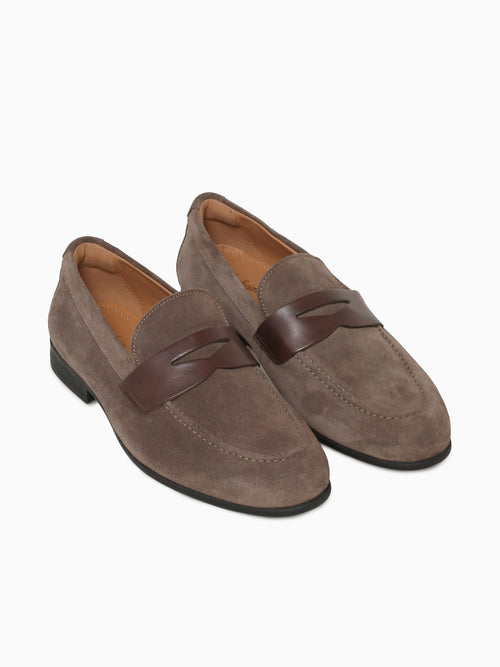 Modena Moc Toe Penny Grey Brown sde Smoo Grey / 7 / M