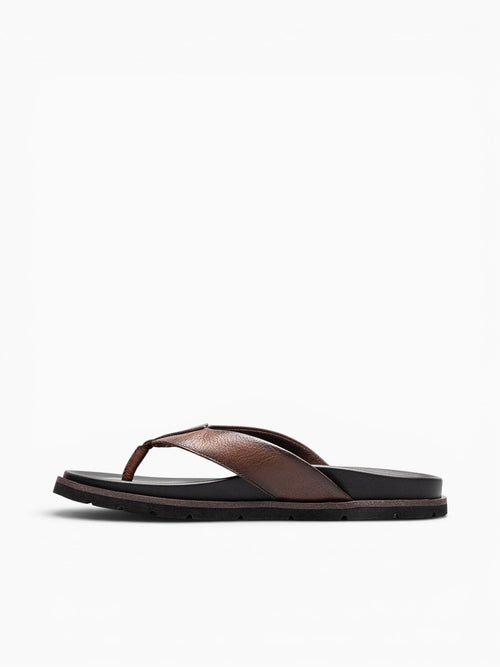 Bayside Thong Brown Leather Brown / 7 / M