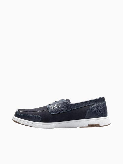 Luca Moc Toe Boat Navy Multi Leather Navy / 7 / M