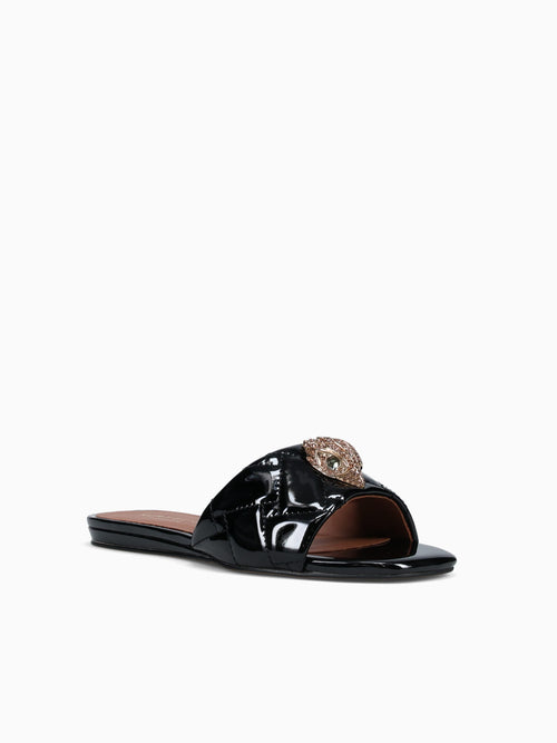 Kensington Flat Sandal Black Patent Black / 5 / M