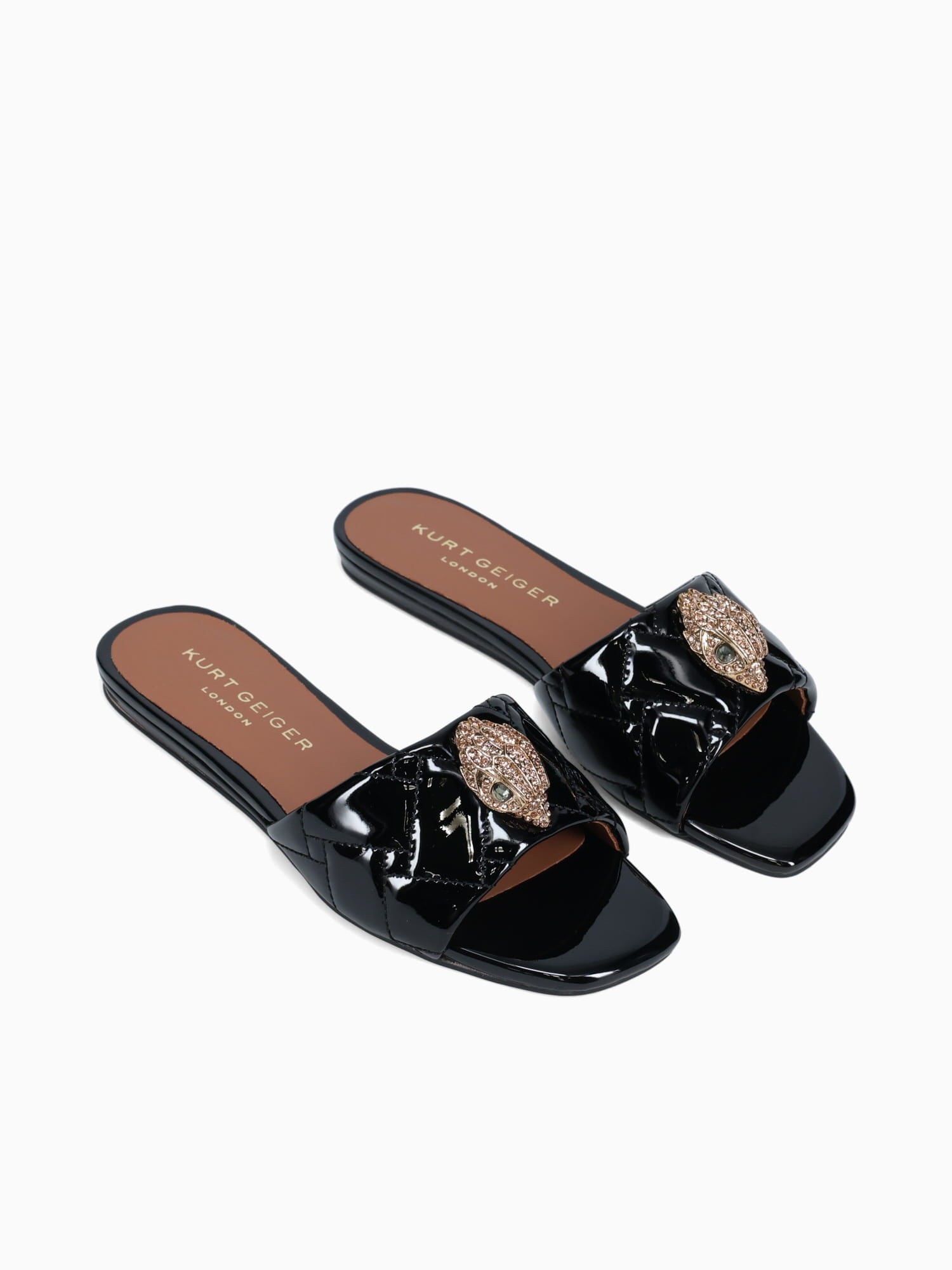 Kensington Flat Sandal Black Patent Black / 5 / M