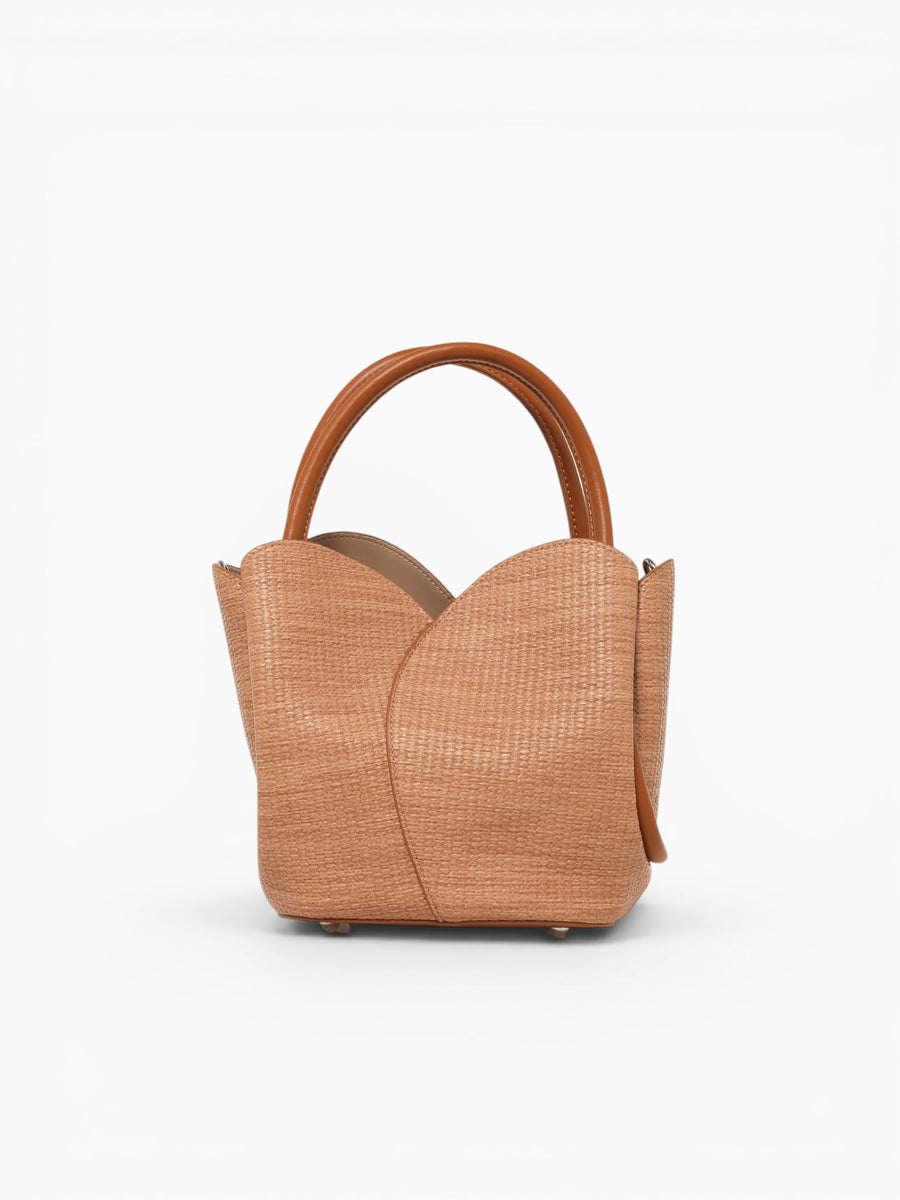 Tullip Raffia Top Handle Tan Tan