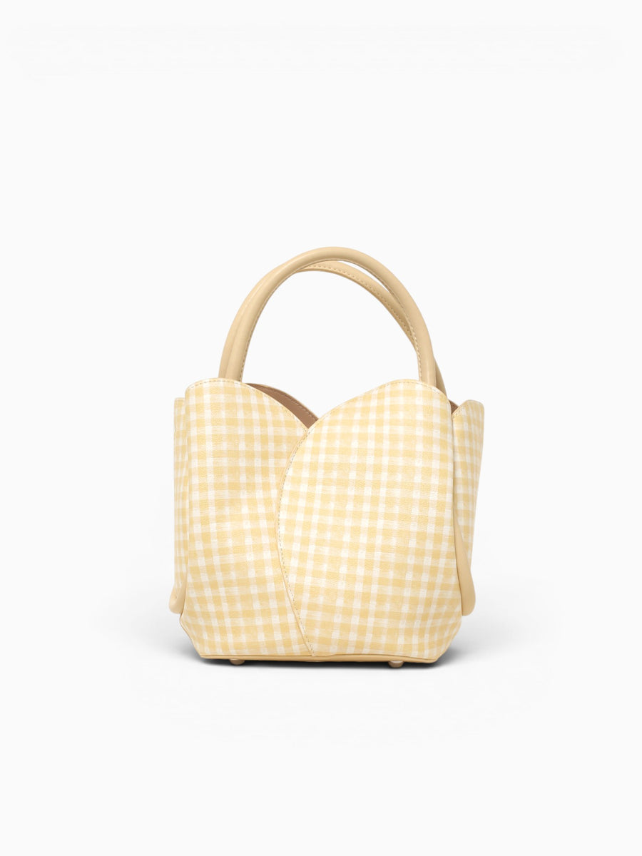 Tullip Gingham Top Handle Yellow Yellow
