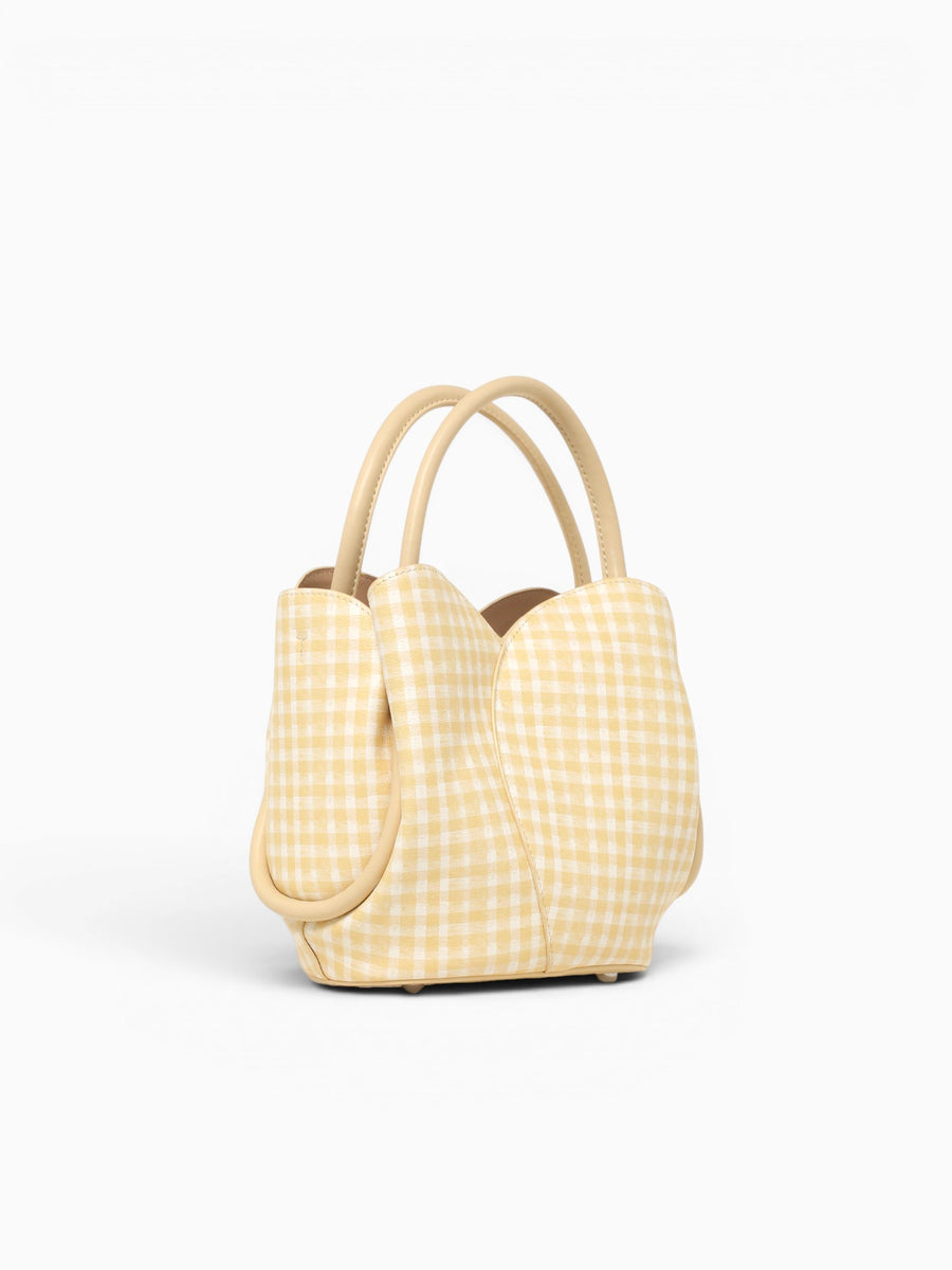 Tullip Gingham Top Handle Yellow Yellow