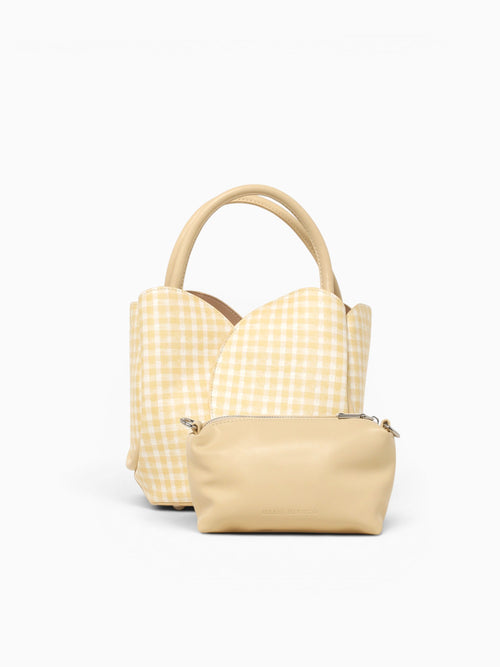 Tullip Gingham Top Handle Yellow Yellow
