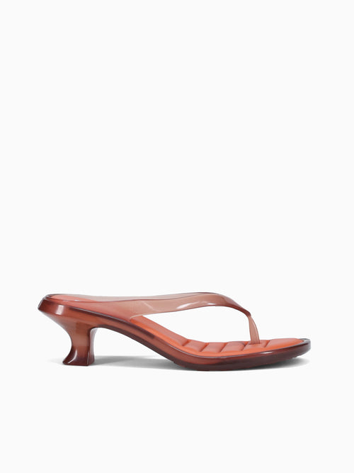 Flip Flop Kitten Heel Brown Orange jelly Brown / 5 / M