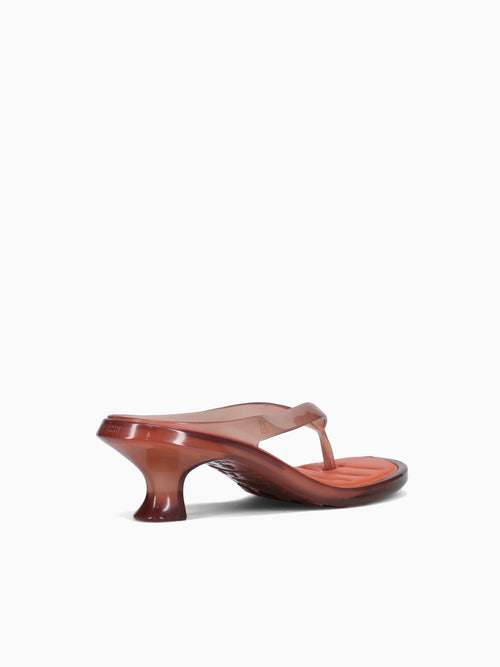 Flip Flop Kitten Heel Brown Orange jelly Brown / 5 / M