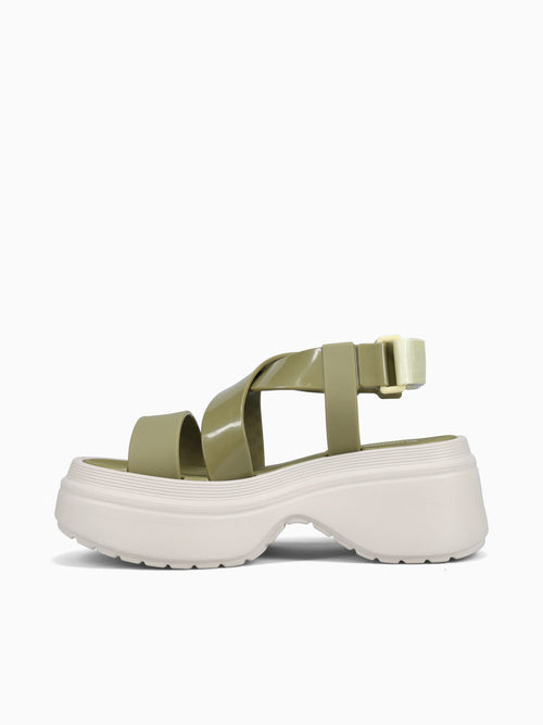 Stand Platform Green Beige jelly Dark Green / 5 / M