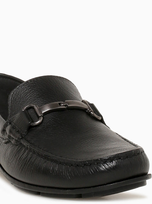 Lago Moc Toe Bit Black Leather Black / 7 / M